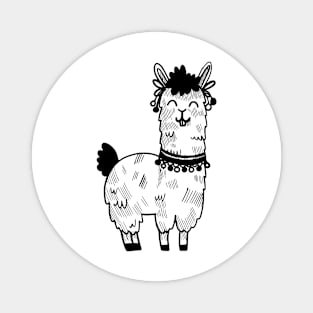 Alpaca - Cute Hand Drawn Magnet